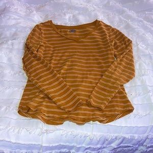 burnt orange striped shirt